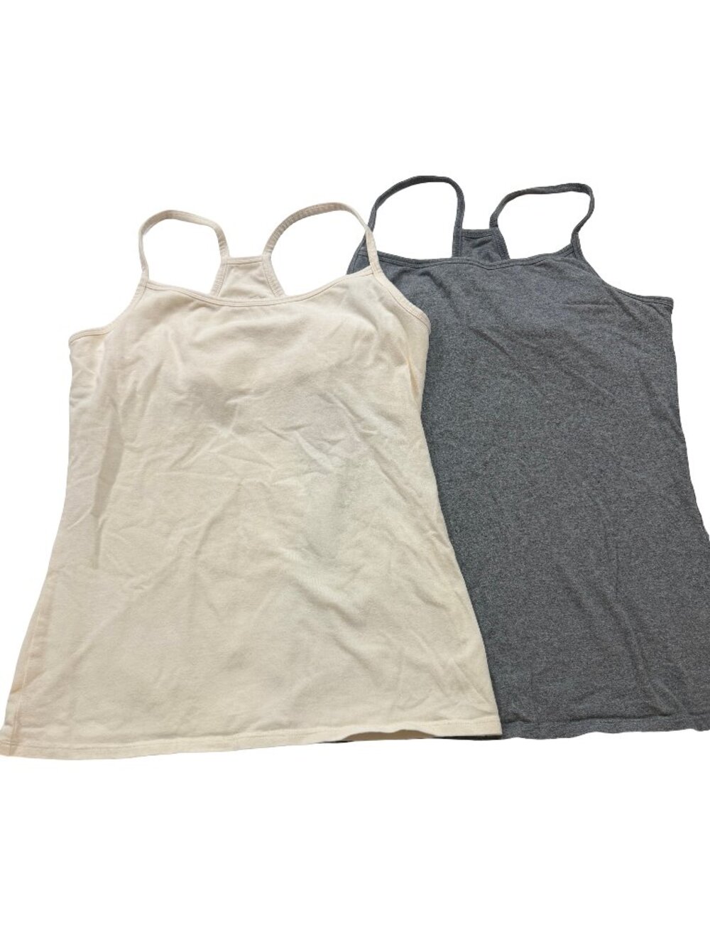 Maurices Cream Gray Racerback Camisole Tank Top Set of 2 Shirts Medium Women's